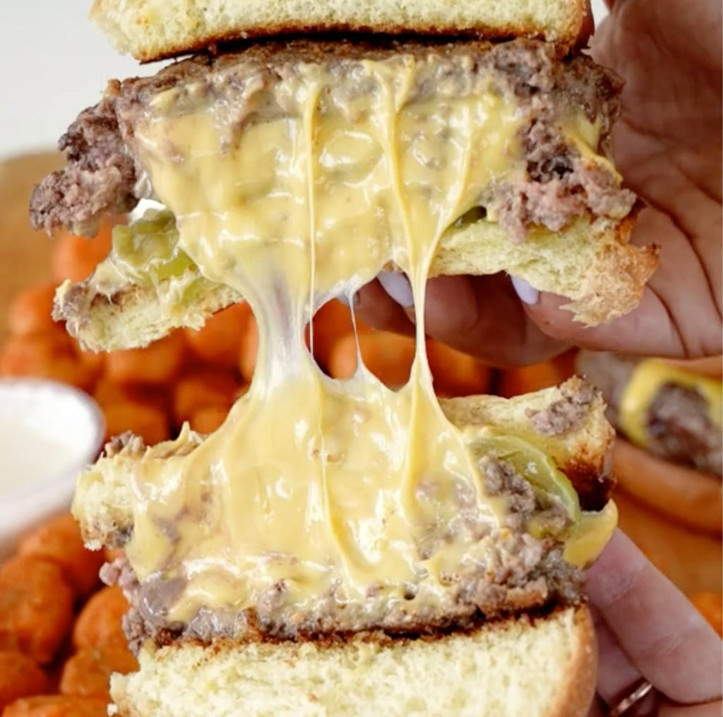 Classic Juicy Lucy Burgers + Sweet Potato Puffs - 4 Pack